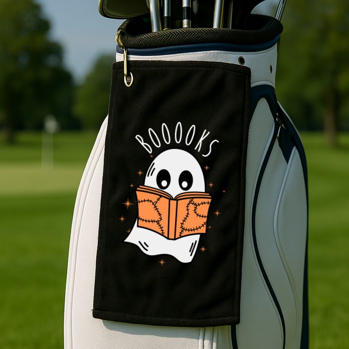 Ghost Reading Books Halloween Golf Towel