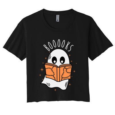 Ghost Reading Books Halloween Crop Top