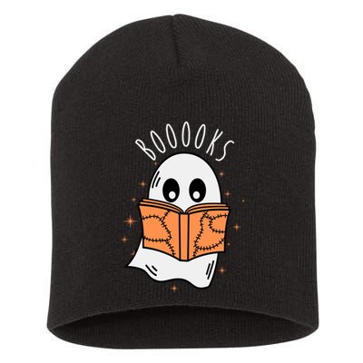 Ghost Reading Books Halloween Short Acrylic Beanie