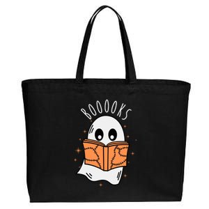 Ghost Reading Books Halloween Cotton Canvas Jumbo Tote