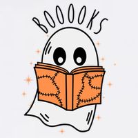 Ghost Reading Books Halloween Garment-Dyed Sweatshirt