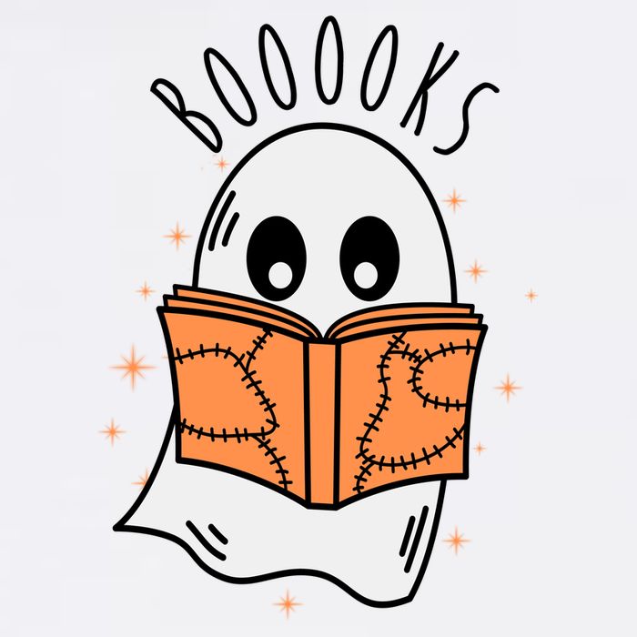 Ghost Reading Books Halloween Garment-Dyed Sweatshirt