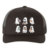 Ghost Reading Books Bookish Halloween Yupoong Adult 5-Panel Trucker Hat