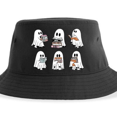 Ghost Reading Books Bookish Halloween Sustainable Bucket Hat