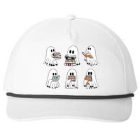 Ghost Reading Books Bookish Halloween Snapback Five-Panel Rope Hat