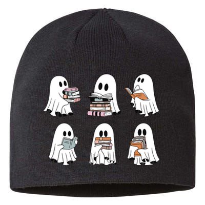 Ghost Reading Books Bookish Halloween Sustainable Beanie