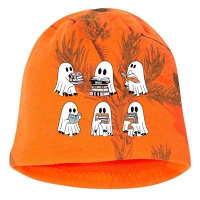 Ghost Reading Books Bookish Halloween Kati - Camo Knit Beanie