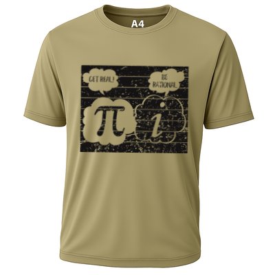 Get Real Be Rational Funny Pi Day Math Teacher Geek .Png Cooling Performance Crew T-Shirt