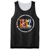 Groovy Retro Back To School Squad Team Dual Language Teacher Mesh Reversible Basketball Jersey Tank