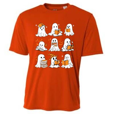 Ghosts Reading Books Lovers Club Booooks Halloween Reading Cooling Performance Crew T-Shirt