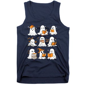 Ghosts Reading Books Lovers Club Booooks Halloween Reading Tank Top