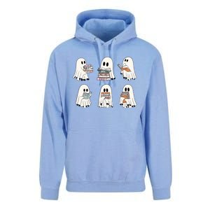 Ghost Reading Books Halloween Funny Gift Unisex Surf Hoodie