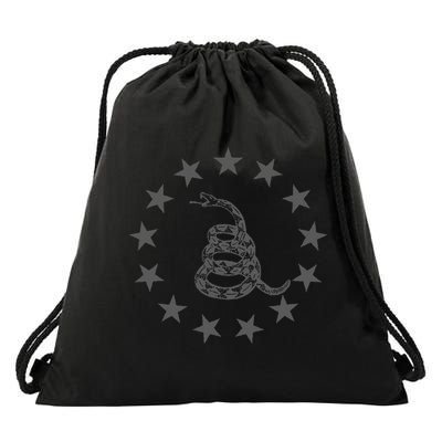 Gadsden Rattlesnake Betsy Ross Flag Ring Of Stars Patriot Drawstring Bag