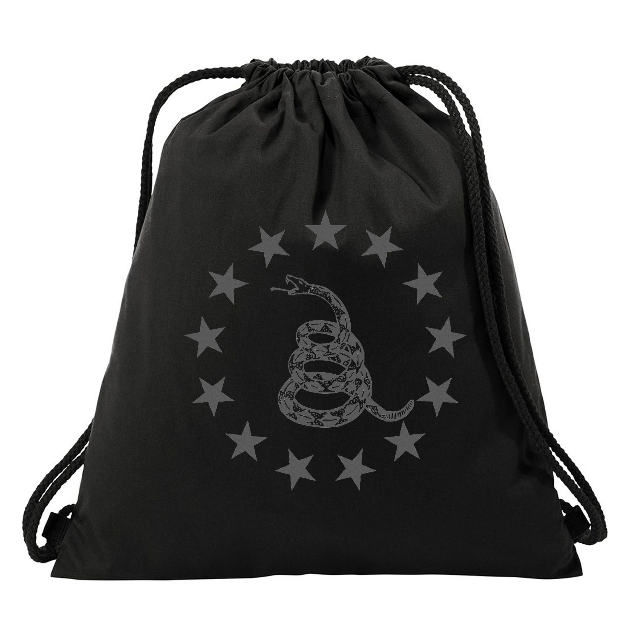 Gadsden Rattlesnake Betsy Ross Flag Ring Of Stars Patriot Drawstring Bag