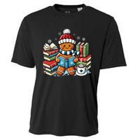 Gingerbread Reading Book Lovers Christmas Bookworm Librarian Cooling Performance Crew T-Shirt