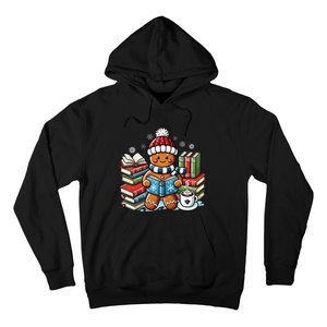 Gingerbread Reading Book Lovers Christmas Bookworm Librarian Hoodie