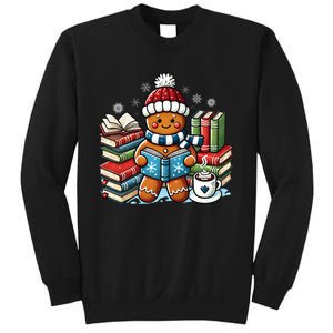 Gingerbread Reading Book Lovers Christmas Bookworm Librarian Sweatshirt