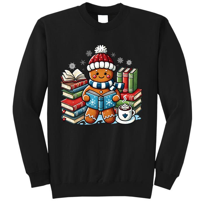 Gingerbread Reading Book Lovers Christmas Bookworm Librarian Sweatshirt