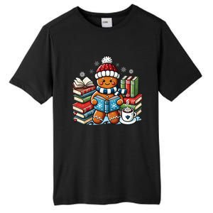 Gingerbread Reading Book Lovers Christmas Bookworm Librarian Tall Fusion ChromaSoft Performance T-Shirt