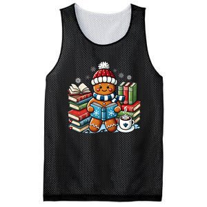 Gingerbread Reading Book Lovers Christmas Bookworm Librarian Mesh Reversible Basketball Jersey Tank