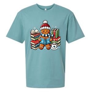 Gingerbread Reading Book Lovers Christmas Bookworm Librarian Sueded Cloud Jersey T-Shirt