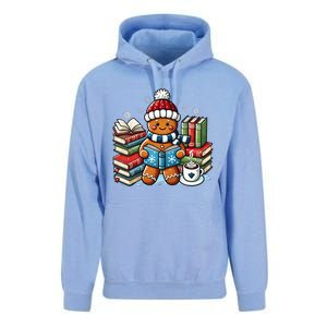 Gingerbread Reading Book Lovers Christmas Bookworm Librarian Unisex Surf Hoodie