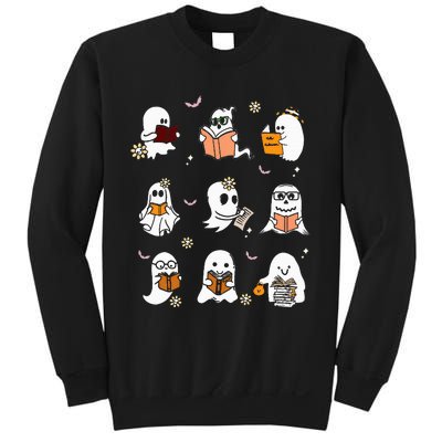 Ghosts Reading Books Teacher Halloween Librarian Boooks Sweatshirt