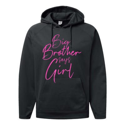 Gender Reveal Brother Says Girl Matching Baby Party Performance Fleece Hoodie