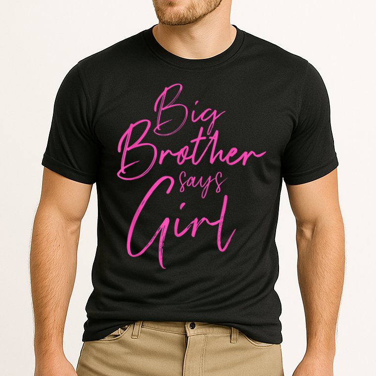 Gender Reveal Brother Says Girl Matching Baby Party Cooling Performance Crew T-Shirt