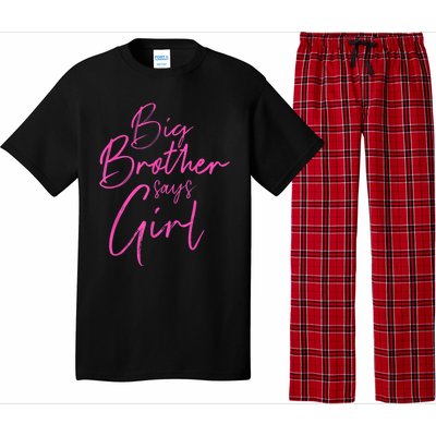 Gender Reveal Brother Says Girl Matching Baby Party Pajama Set