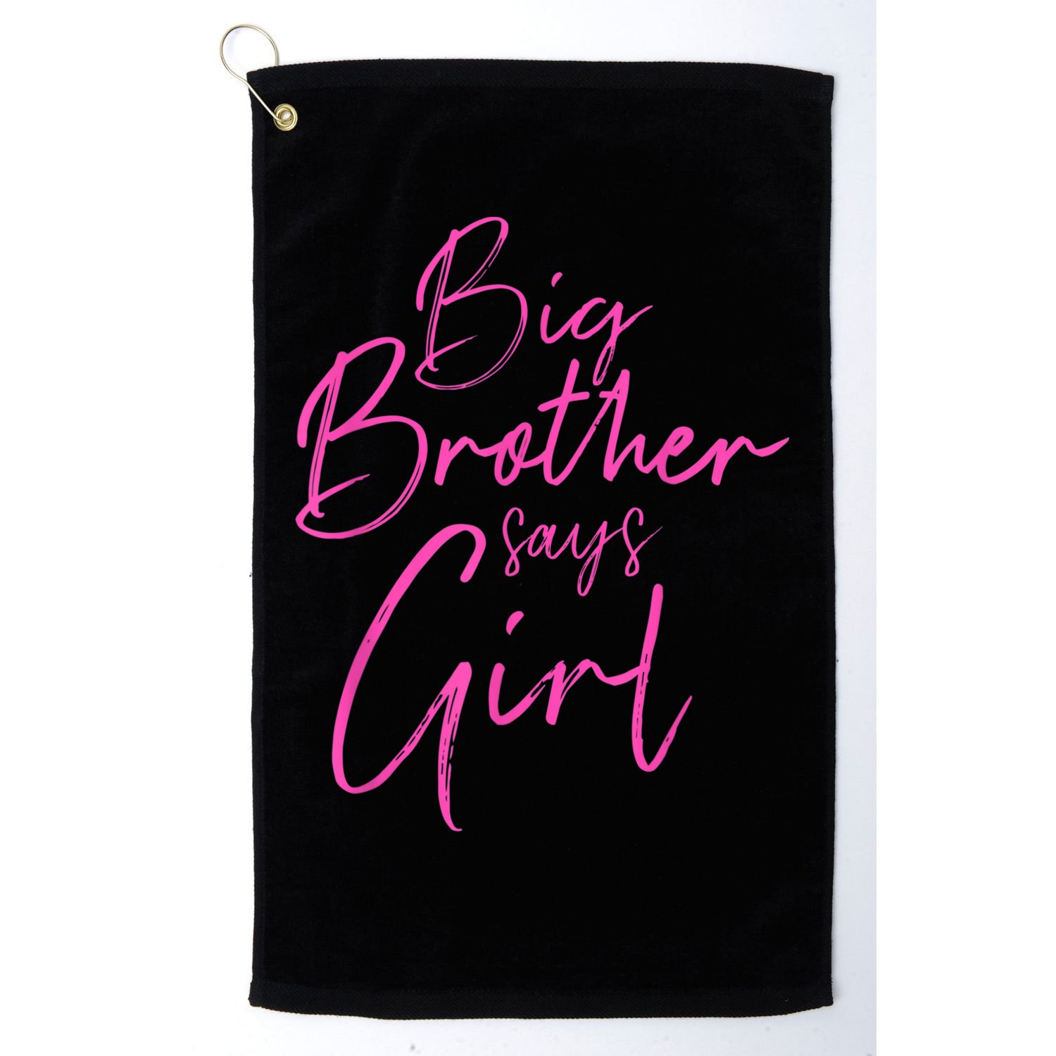 Gender Reveal Brother Says Girl Matching Baby Party Golf Towel