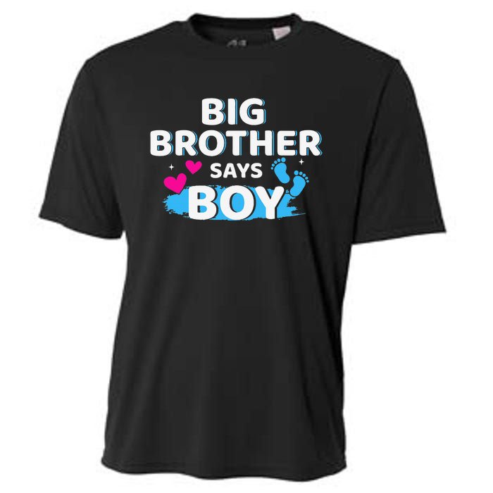 Gender reveal brother says matching baby party Cooling Performance Crew T-Shirt