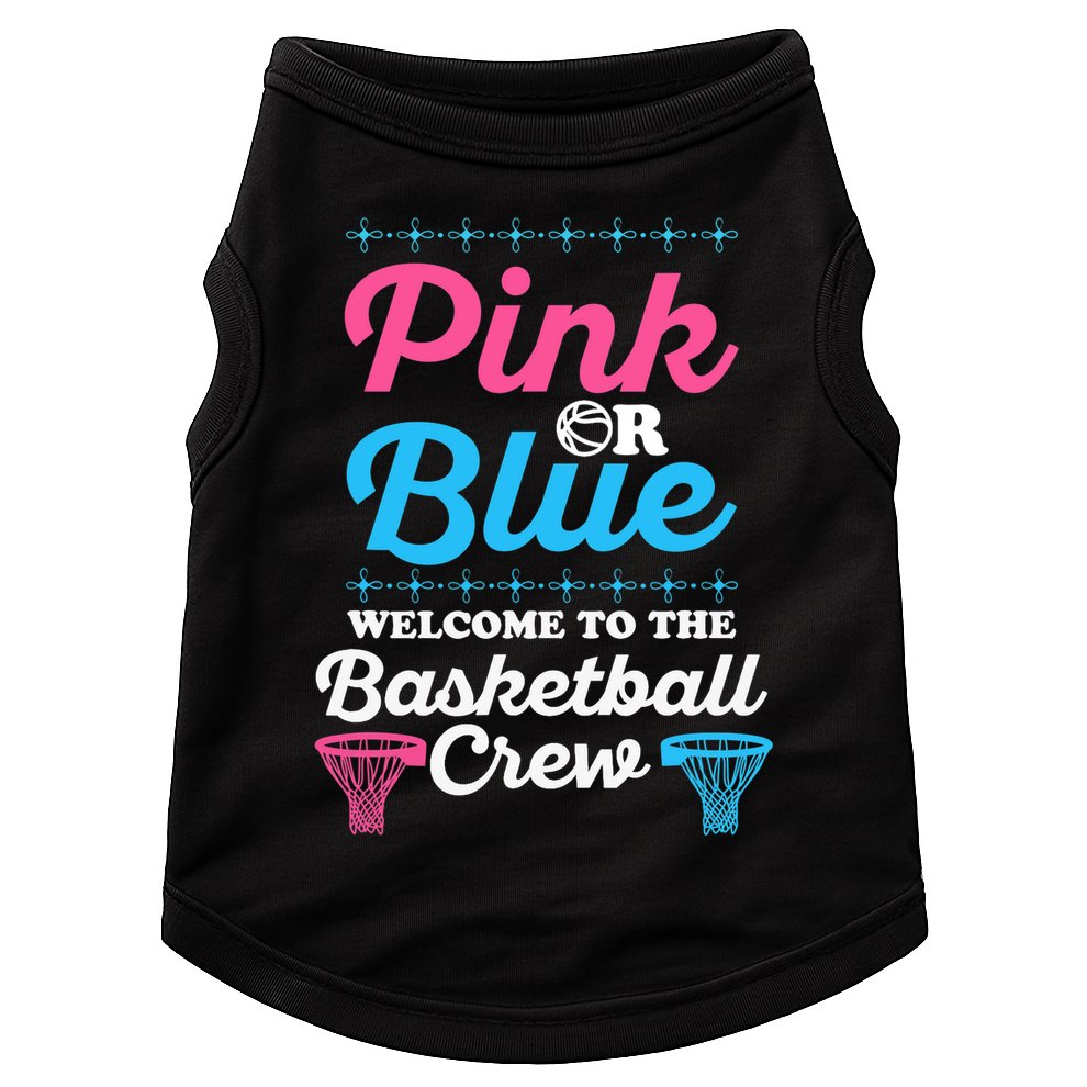 Gender Reveal Basketball Design for a Basketball Family Doggie Tank