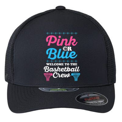Gender Reveal Basketball Design for a Basketball Family Flexfit Unipanel Trucker Cap