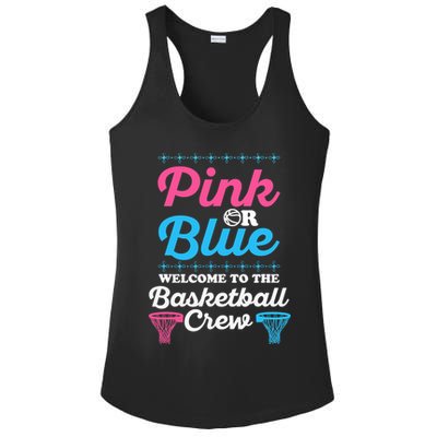 Gender Reveal Basketball Design for a Basketball Family Ladies PosiCharge Competitor Racerback Tank