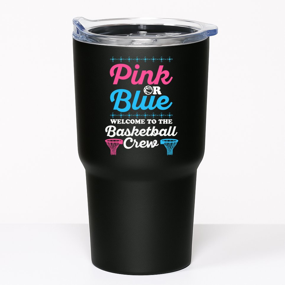 Gender Reveal Basketball Design for a Basketball Family Tumbler