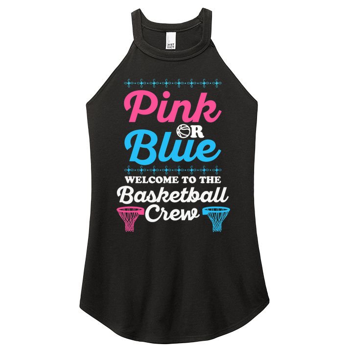 Gender Reveal Basketball Design for a Basketball Family Women's Perfect Tri Rocker Tank