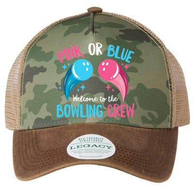 Gender Reveal Bowling Design for a Bowling Lover Legacy Tie Dye Trucker Hat