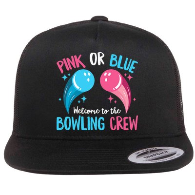 Gender Reveal Bowling Design for a Bowling Lover Flatbill Hat