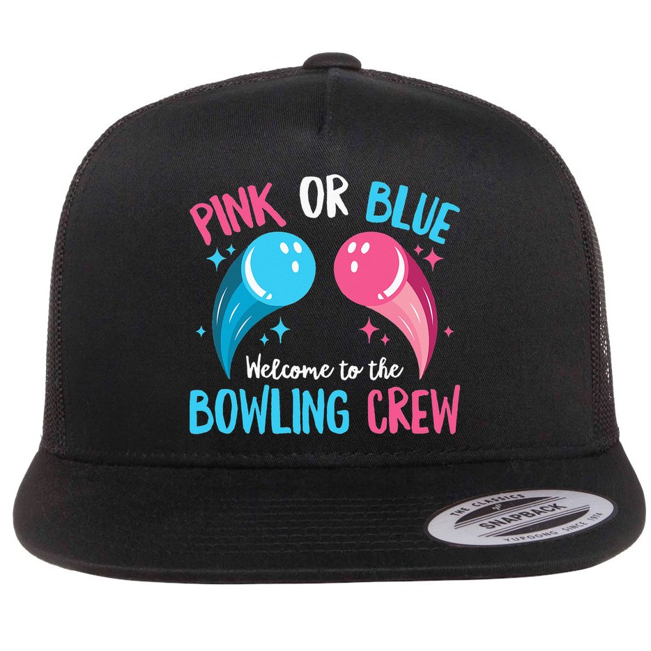 Gender Reveal Bowling Design for a Bowling Lover Flat Bill Trucker Hat