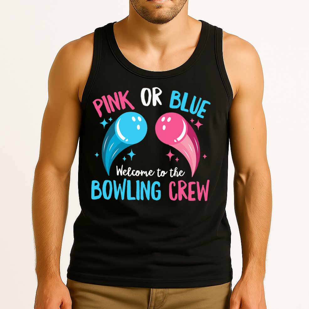 Gender Reveal Bowling Design for a Bowling Lover Tank Top