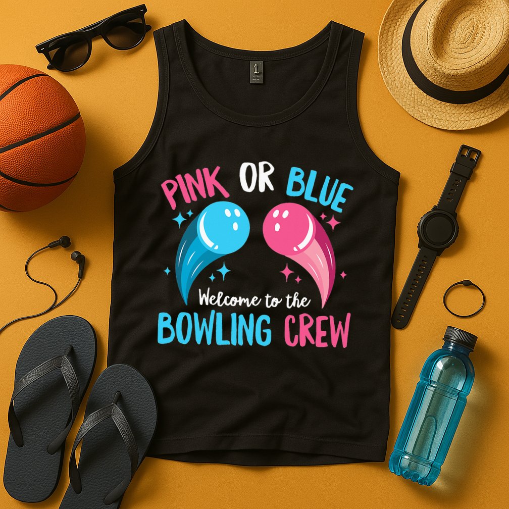 Gender Reveal Bowling Design for a Bowling Lover Tank Top