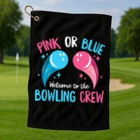 Gender Reveal Bowling Design for a Bowling Lover Golf Towel