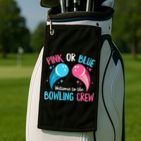 Gender Reveal Bowling Design for a Bowling Lover Golf Towel