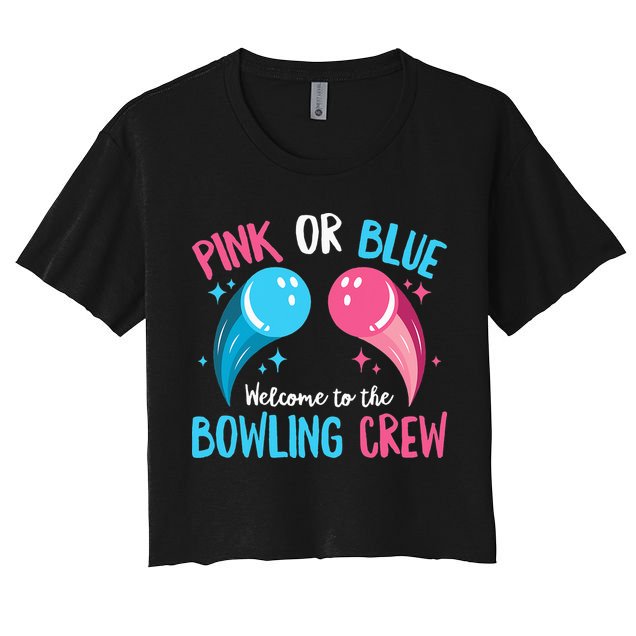 Gender Reveal Bowling Design for a Bowling Lover Crop Top