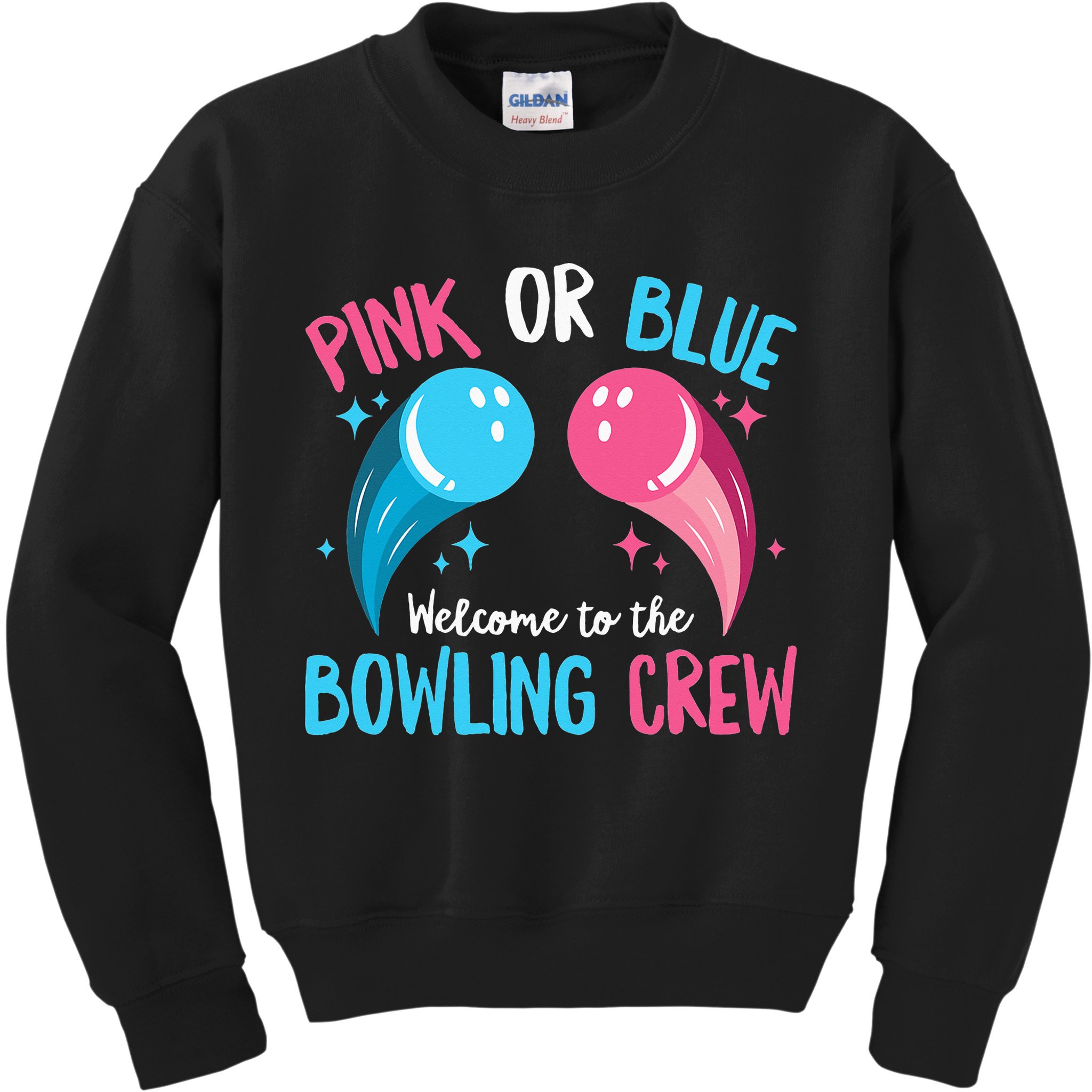 Gender Reveal Bowling Design for a Bowling Lover Kids Sweatshirt