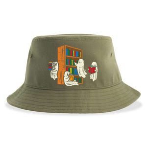 Ghosts Reading Books Teacher Halloween Librarian Boooks Sustainable Bucket Hat