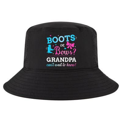 Gender reveal boots or bows grandpa matching baby party Cool Comfort Performance Bucket Hat