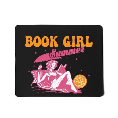 Girl Reading Book Summer Funny Beach Vacation For Book Lover Mousepad
