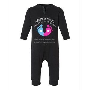 Gender Reveal Baby Shower Jesus Bible John 1621 Infant Fleece One Piece